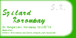 szilard korompay business card